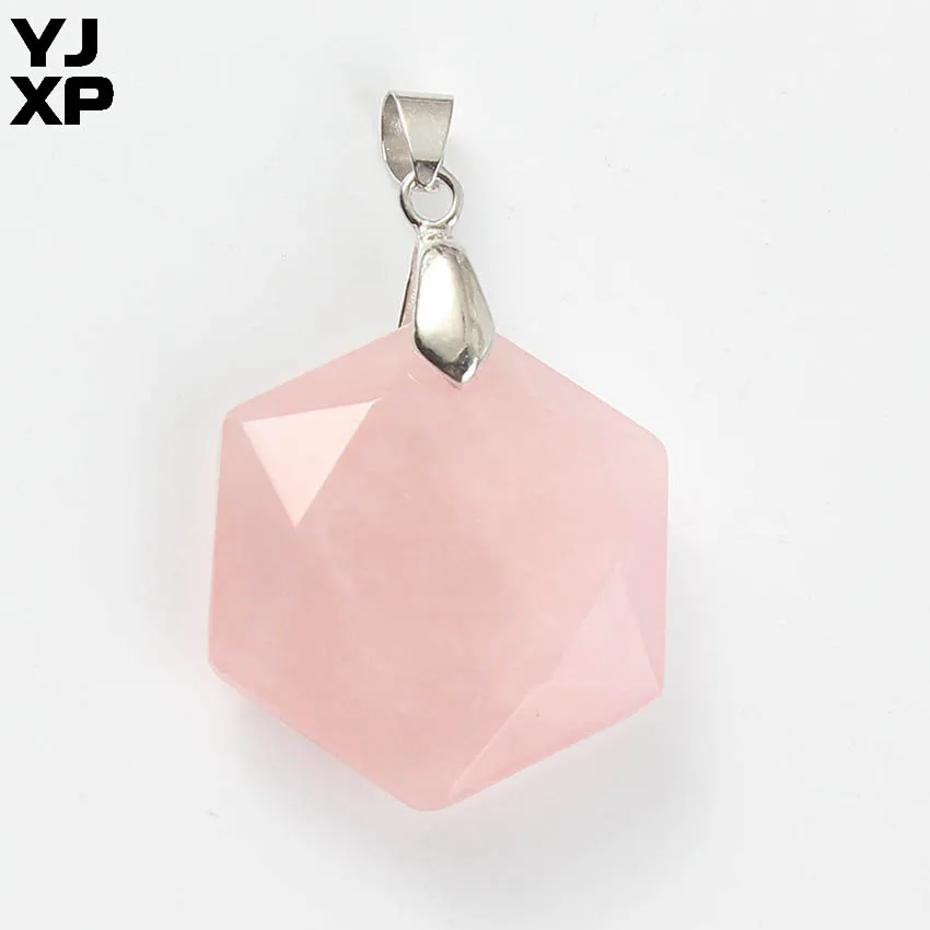 Rose Quartzs YJXP простой стильный, посеребренный розовый Quartzs рок кристалл Opalite раздел Звезда Давида Меркаба подвесные шармы Ювелирные украшения подарок - Окраска металла: Rose Quartzs