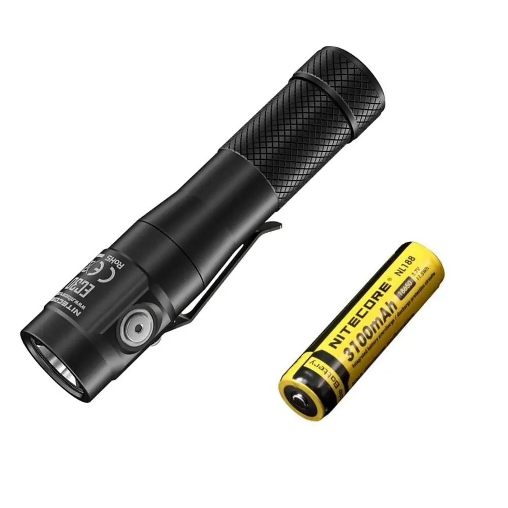 NITECORE EC30 1800 люменов CREE XHP35 HD светодиодный фонарик 18650 Аккумулятор для наружного кемпинга пешего туризма портативный фонарь - Испускаемый цвет: with 3100mah battery