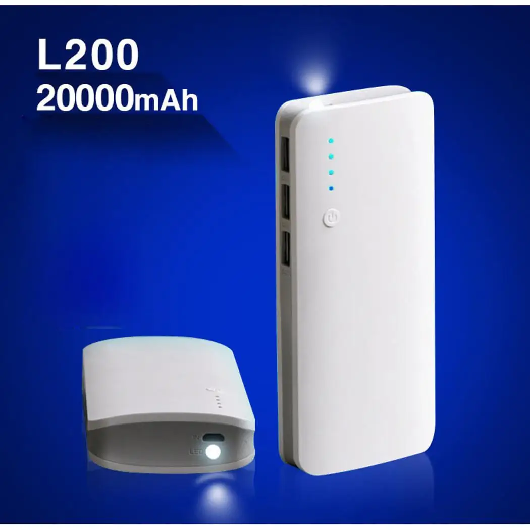 20000mAh power Bank 3 Портативное зарядное usb-устройство светодиодный 5V 1A внешний