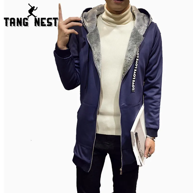 TANGNEST/хлопковые толстовки с капюшоном большой размеры Длинные Плюс бархат
