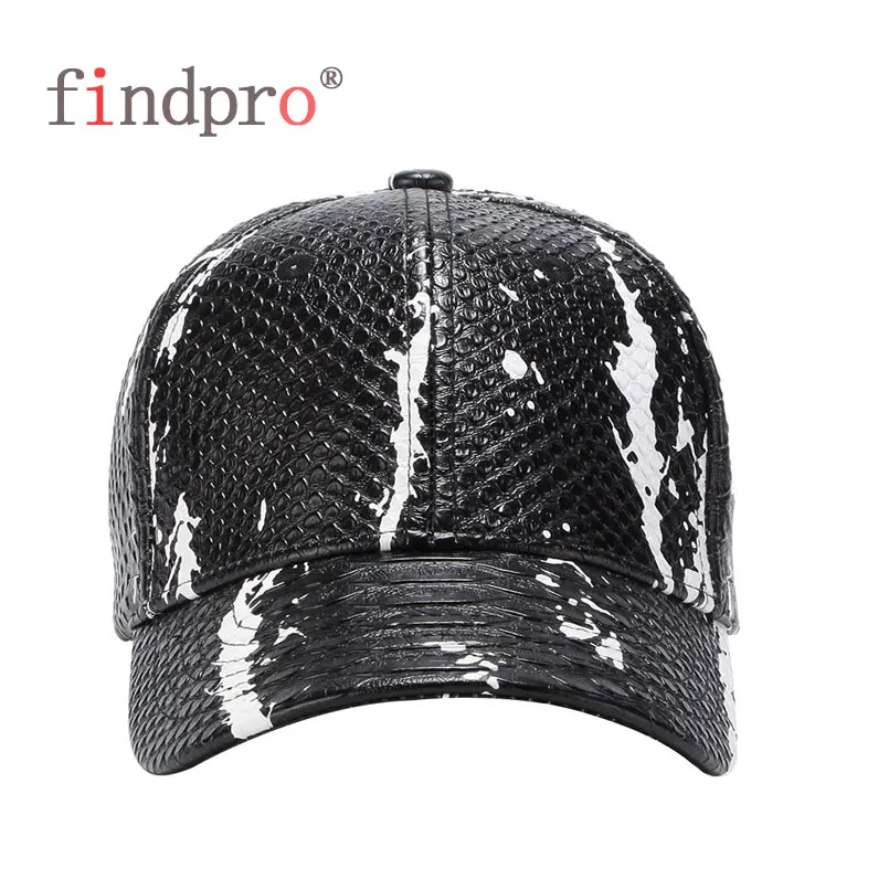 Мужская бейсболка findpro черная из искусственной кожи осенняя Кепка-водителя