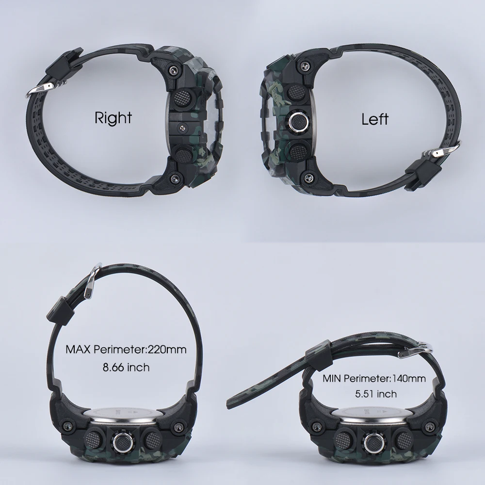 

GOODWEEK Army Military Sport Watch Men Digital Waterproof Shock Resitant Quartz Watches Chronograph Dual Display Watches Reloj