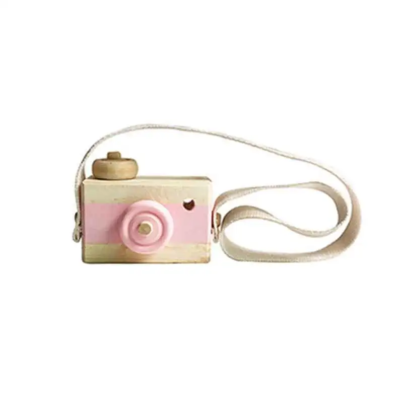 Pink Новые милые мини игрушки с деревянной камерой, безопасные натуральные Игрушки для маленьких детей, модные развивающие игрушки, подарки на день рождения и Рождество - Цвет: Pink