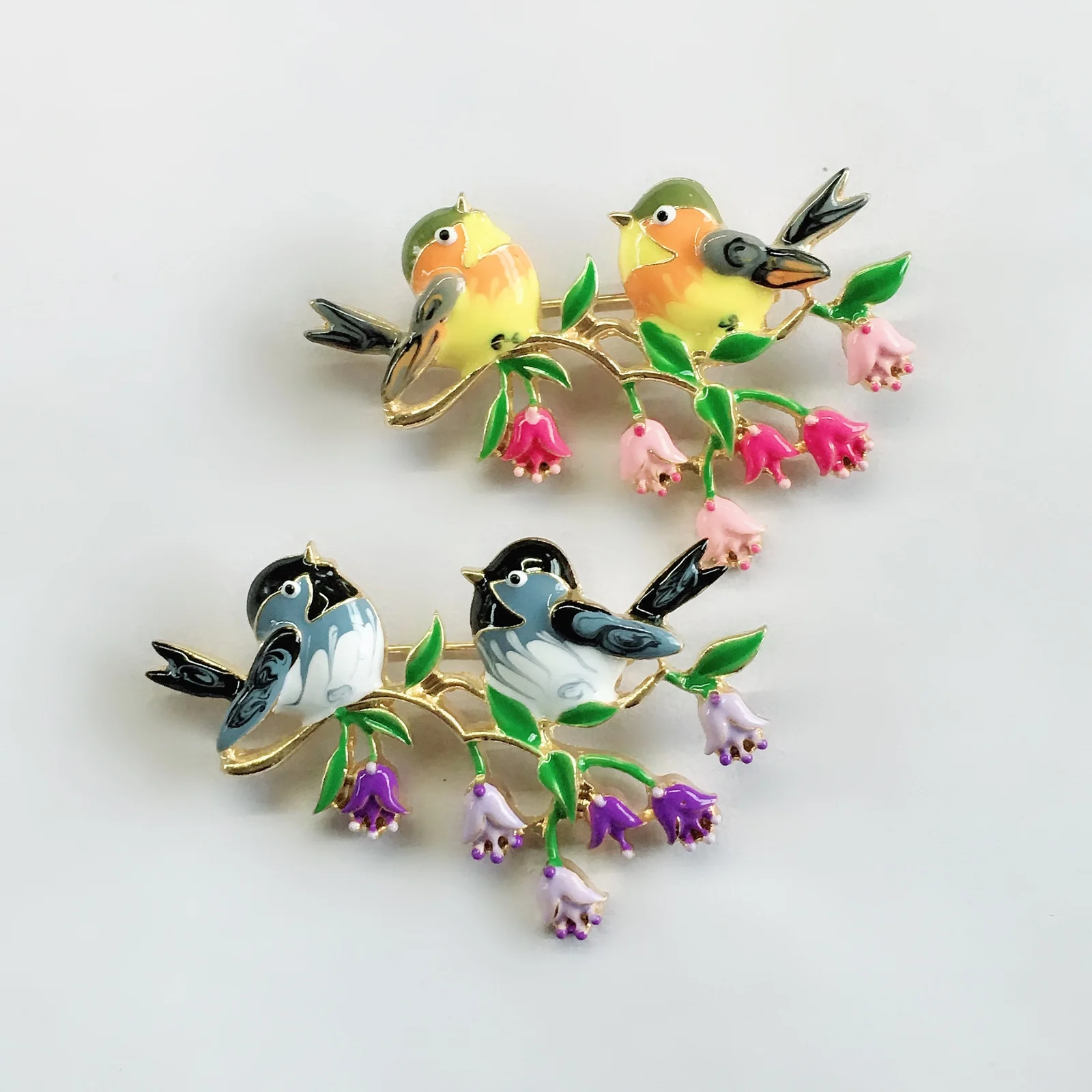 Женская Брошь с эмалью брошь в виде птицы и цветка Корейском стиле 2019|Броши| |