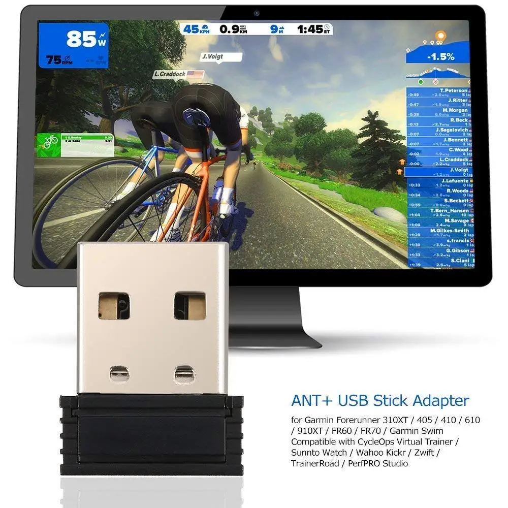 Мини адаптер ANT + USB накопитель портативный для Garmin Zwift Wahoo Велоспорт