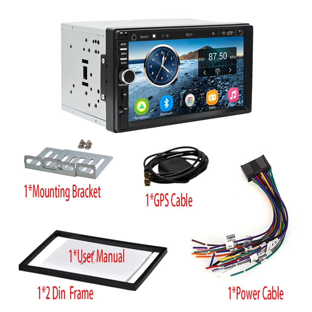 2Din автомобильный стерео GPS 2G + 32G Автомобильный мультимедийный плеер Android Bluetooth