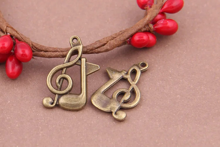 100 шт. винтажные музыкальные ноты подвеска для женских ожерелий браслетов сумок