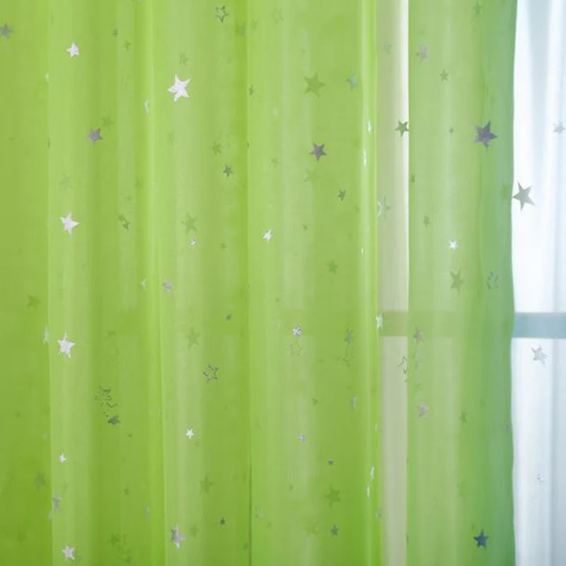 Color 4 Tulle Блестящие звезды детская ткань шторы для детей мальчик девочка спальня гостиная синий/розовый ночные шторы на заказ драпировка wp123#30 - Цвет: Color 4 Tulle