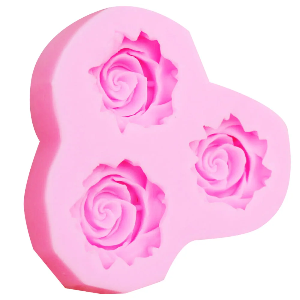 10pcs/set 3 Hole Roses Handmade 3D Flower Molds DIY Crafts Mold Baking Tools Pastry Decorative Kitchen Accessories m094 | Дом и сад