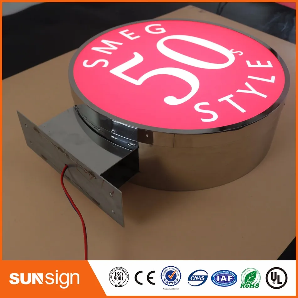Custom Waterproof light up signs stainless steel LED light box with acrylic surface for outdoor block letter signs