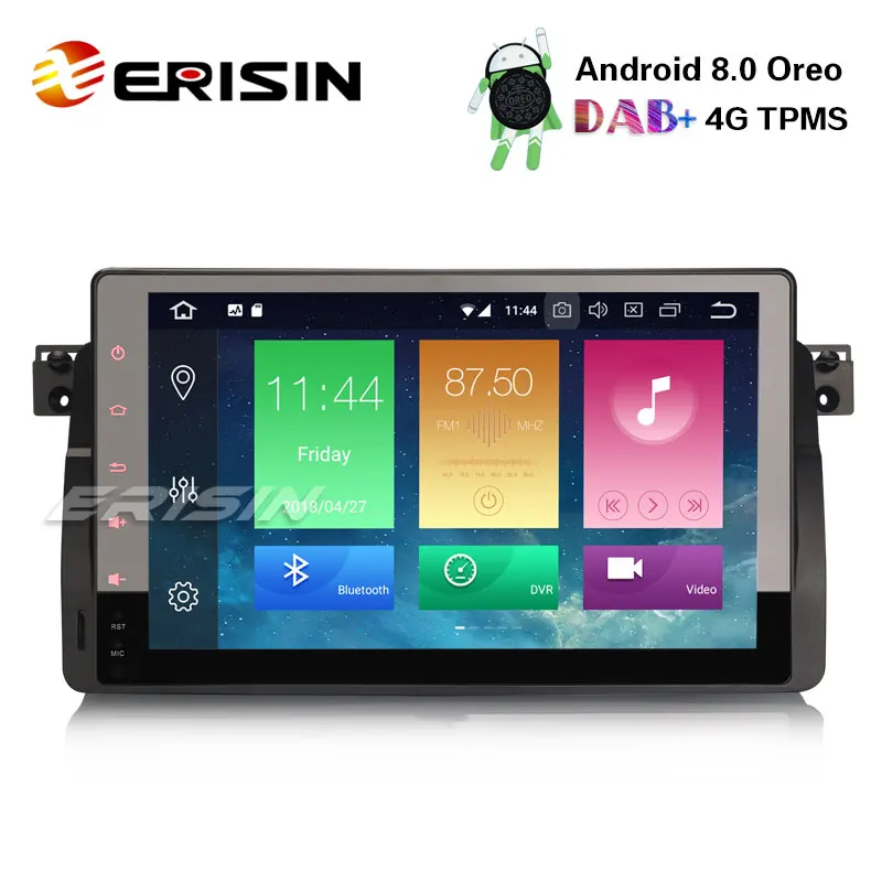 Erisin ES7496B 9 &quotAndroid 8 0 Автомобиль DAB + gps Navi BT OBD 4G система контроля давления в шинах DTV IN