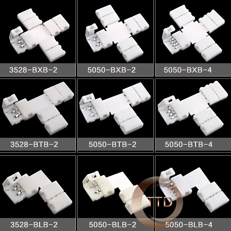 Бесплатная доставка 5 шт. пайки L Форма 90 градусов угловых соединителей rgb 4