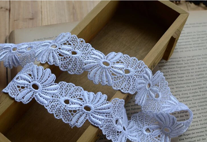 3 метра в партии фотоблестящая кружевная ткань полиэстер ширина 11 см Цветочная