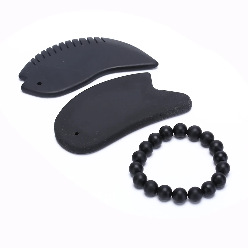 3 шт./компл. тело и инструмент для массажа лица Натуральный гуаша доска расческа