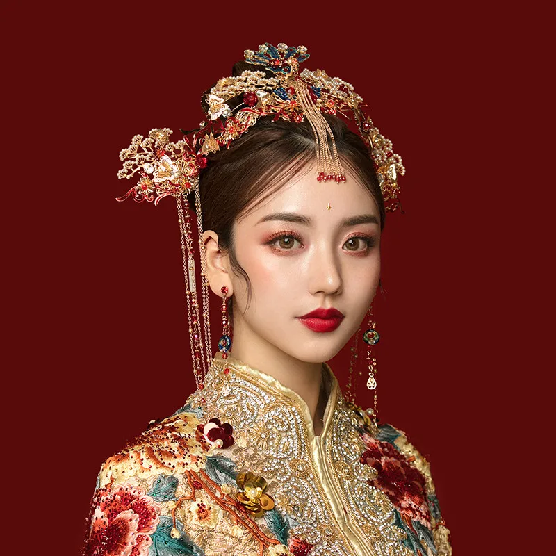 Шпильки для волос в традиционном китайском стиле феникс свадебный головной убор