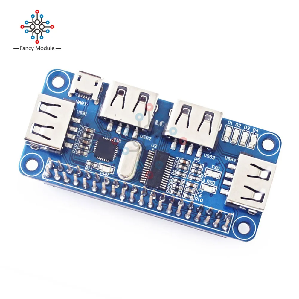 Pi 4 Порты и разъёмы usb хаб шляпа RPi концентратор Плата расширения USB к UART серийный