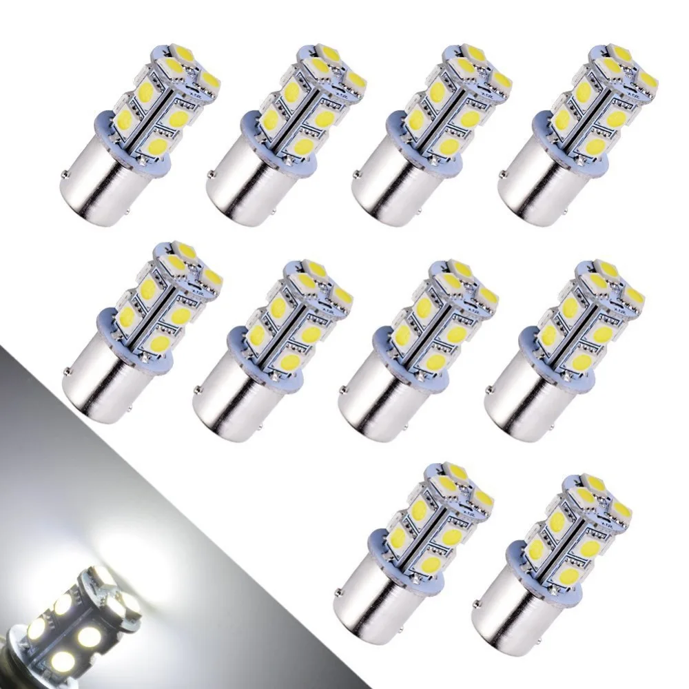 10 шт. s25 1156 светодиодный поворотный сигнал B 12 В 1157 BAY15D 5050 13 SMD BA15S P21W светодиодные
