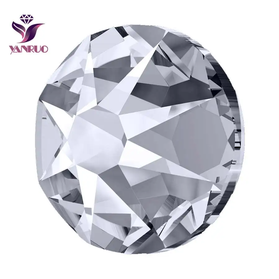 YANRUO 2088 Стразы без горячей фиксации с плоским основанием стеклянные хрустальные
