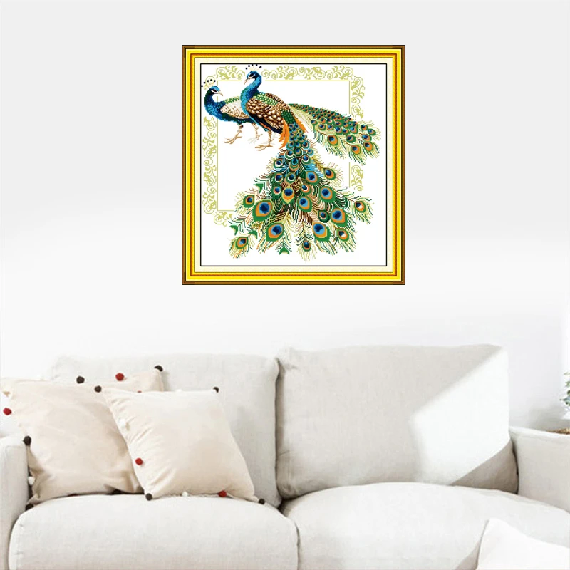 Lucky Peacock Joy Sunday набор крестиков с животным принтом 11 14CT DIY ручной работы наборы