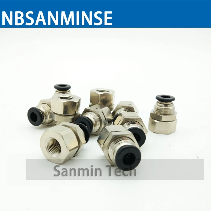 NBSANMINSE 10 шт./лот PMF перегородка Женская прямая трубка пластиковый фитинг 1/8 1/4 3/8 1/2