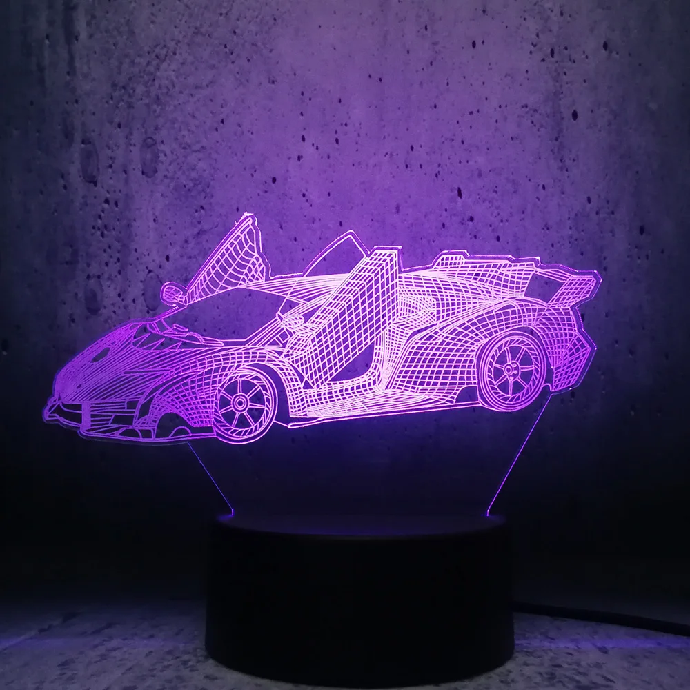 Lamborghini Veneno Модель гоночного автомобиля 3D светодиодный светильник ночник крутая