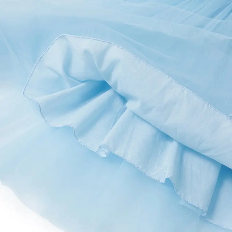 Girls Cendrillon Dress up Cosplay Costumes Kids Puff Sleeve Embroidery Blue Clothes Child Christmas Birthday Princess Dresses | Детская