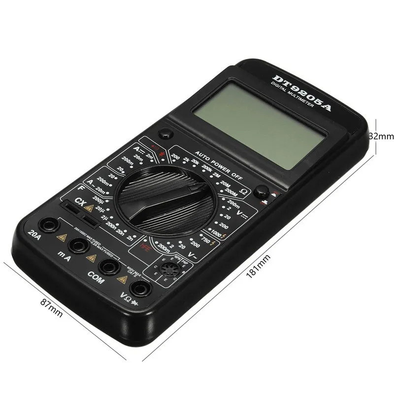 Лучшая цена Профессиональный DT-9205A ЖК-цифровой мультиметр электрический ручной