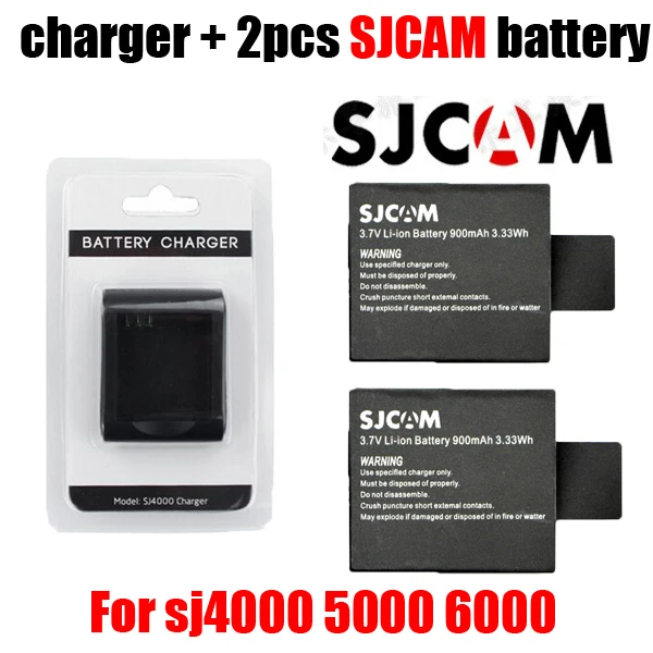 Новинка оригинальный аккумулятор для камеры SJCAM SJ6000 SJ7000 2 + 1 шт. зарядное устройство для DV SJ4000 SJ 4000 5000 6000 7000 HD 1080P Спортивная камера