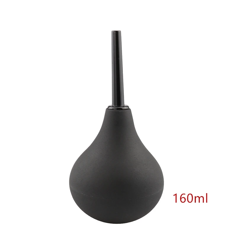 Black 160ml 89/160/224 мл унисекс Анальный Душ силиконовые клизма вагинальный клизма ректальные шприц прямой вагинального очиститель аксессуары для биде - Цвет: Black 160ml