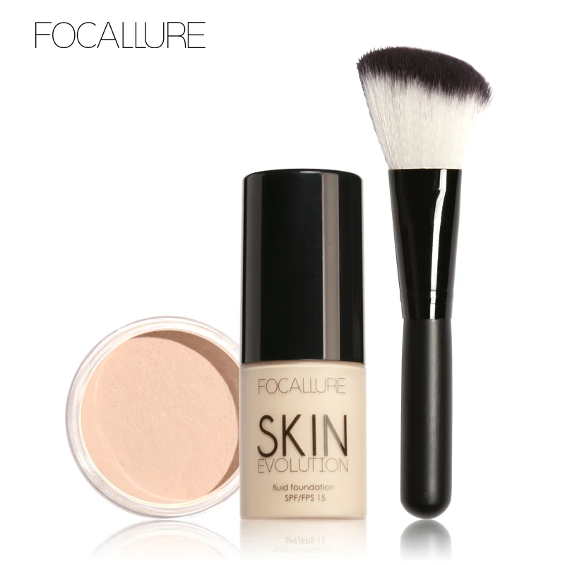 FOCALLURE 3 шт. Pro Макияж для лица ежедневное использование тонального крема рассыпчатая пудра Высококачественная Кисть для макияжа