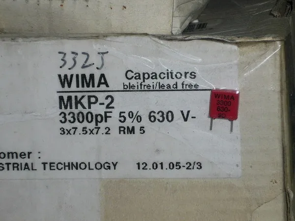 [SA] Weimar Германия WIMA red MKP10 0.0033UF3300P630V шаг 5 м в наличии оптом -- 100 шт./лот | Электронные