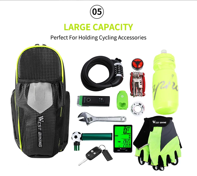 WEST BIKING велосипедная седельная сумка, велосипедная подседельная сумка, MTB дорожный велосипед, заднее сиденье, водонепроницаемая сумка для бутылки, велосипедная седельная сумка