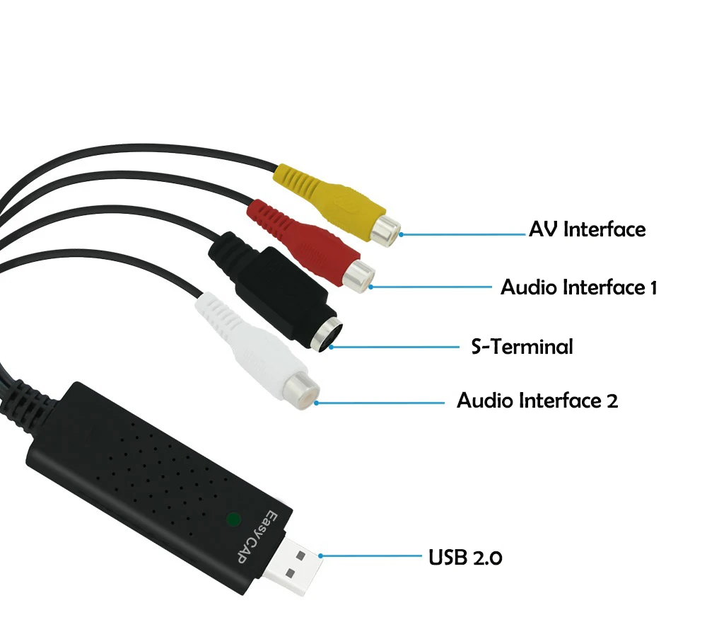 Новое поступление USB 2 0 Easycap захват 4 канальный видео ТВ DVD VHS Аудио Захват адаптер