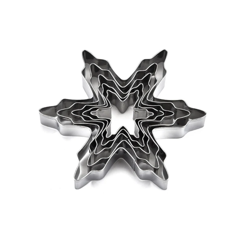snowflake-5Pcs 5 шт./компл. печенья ножи для тортов печенья прессформы Fondant(сахарная) глазурь плесень Кухня Рождественская Снежинка Нержавеющая сталь выпечки инструменты - Цвет: snowflake-5Pcs