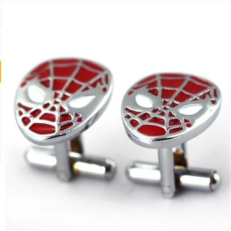 silver red The Avengers Eendgame запонки Тор молот Капитан Америка Бэтмен запонка ссылка французская рубашка рукава манжеты пуговицы мужские свадебные подарки - Окраска металла: silver red