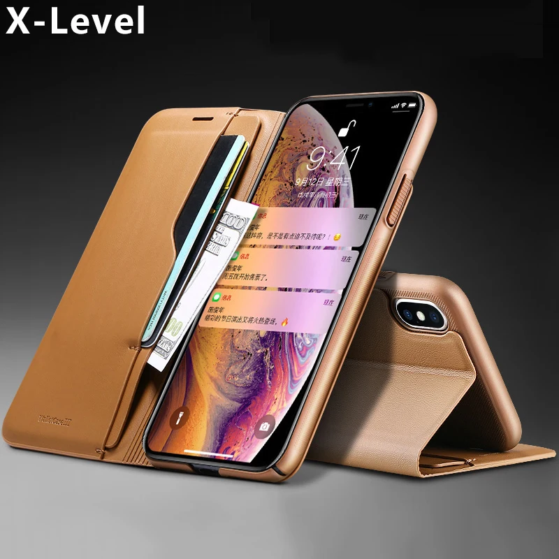 X-Level для iPhone XS Max чехол Роскошный милый PU кожаный жесткий пластиковый защитный