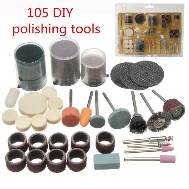 Высокое качество 1 полный набор 105 DIY полированная резка полировка Гравировка Электрический Роторный инструмент
