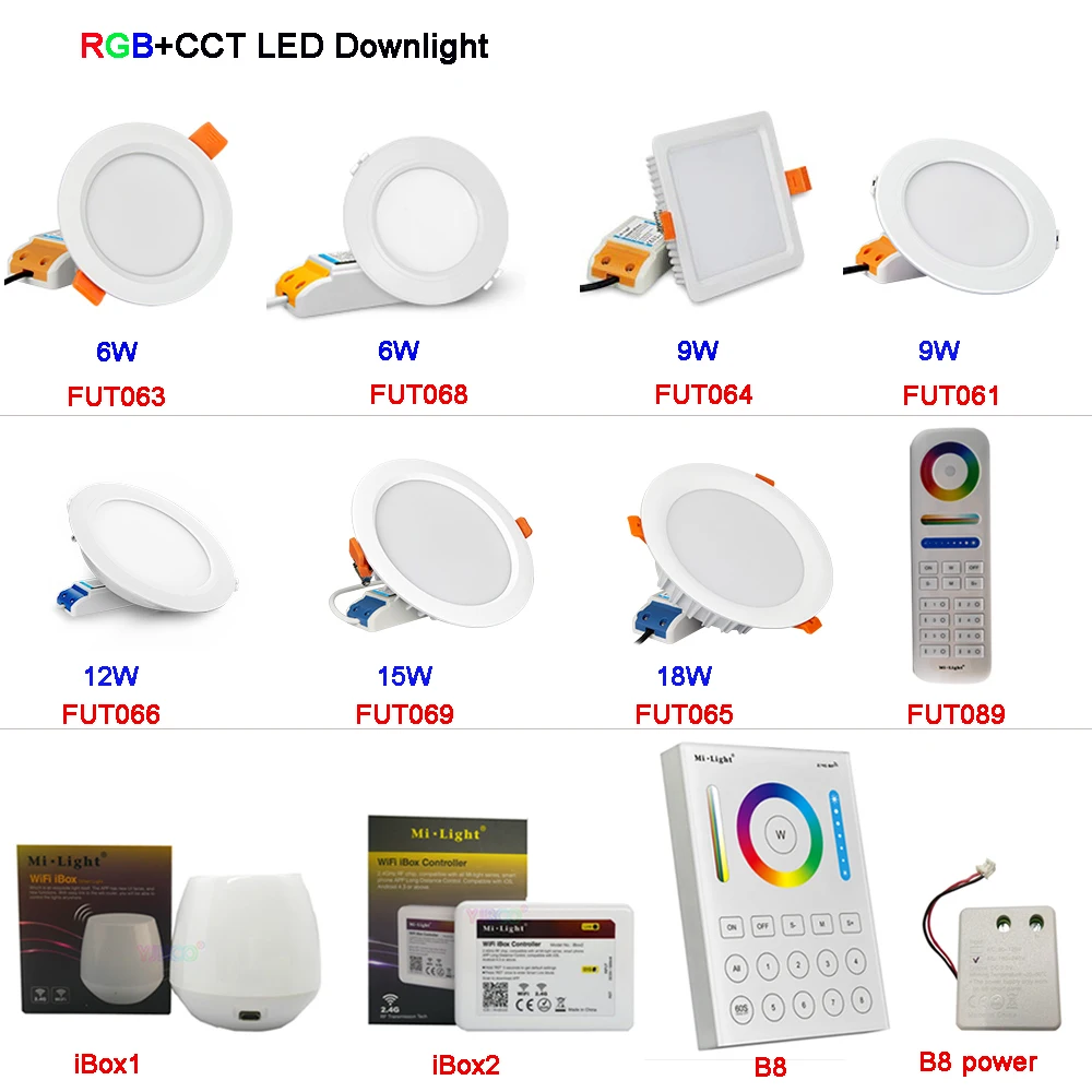 MiBOXER 6 Вт/9 Вт/12 Вт/15 Вт/18 Вт RGB+ CCT светодиодный светильник AC110V 220 В с регулируемой яркостью FUT061/FUT063/FUT066/FUT068/FUT069