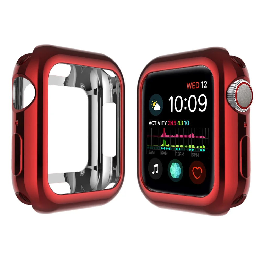 Роскошный защитный чехол с покрытием для Apple Watch SE Series 6 5 4 3 40 мм 44 38 42 мягкий бампер