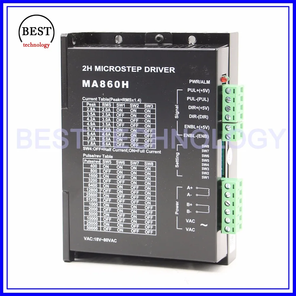 Драйвер шагового двигателя NEMA34 MA860H 24 110vDC/18 80vAC микрошаг 256 2 0 7.8A шаговый контроллер