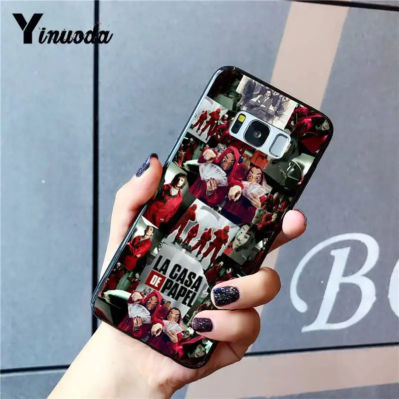 Черный мягкий силиконовый чехол Yinuoda из ТПУ для телефона Samsung Galaxy S8 S7 edge S6 plus S5