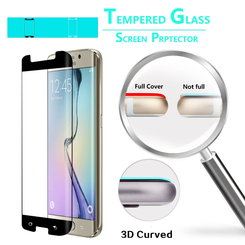 3D изогнутая закаленная стеклянная пленка с полным покрытием для Samsung S6 EDGE SM-G925F G9250