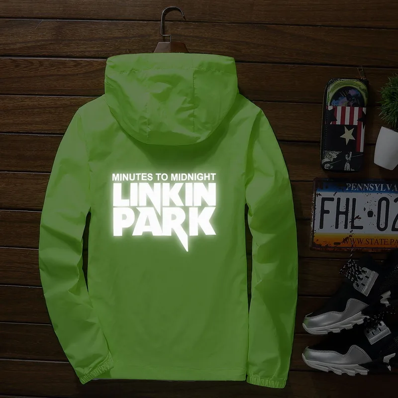 S до 7XL плюс размер супер тонкий linkin park куртка невыгорающий ветровка мужская