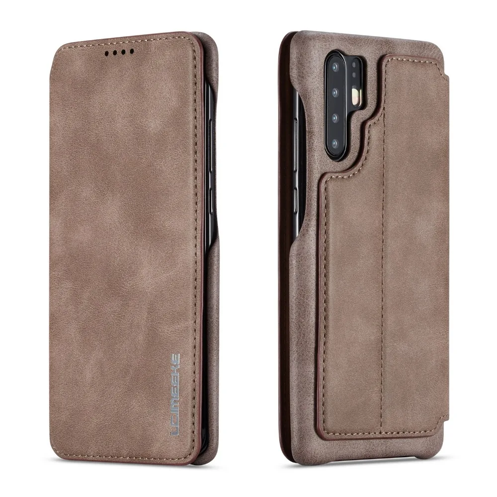 Чехол книжка для Huawei P30/P30 Lite/Nova 4E кожаный роскошный деловой винтажный