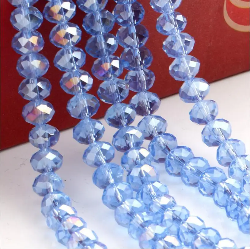 

1strand Shining AB Color 4 6 8 10mm Rondelle Austria faceted Crystal Glass Beads Loose Spacer Round Beads for DIY Jewelry Making