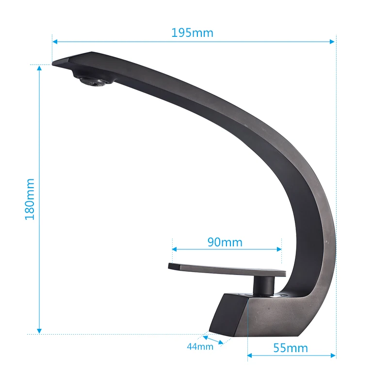 

ROVATE Basin Faucet Brass Black Vessel Sink Mixer Tap Hot and Cold Water Bathroom Faucets