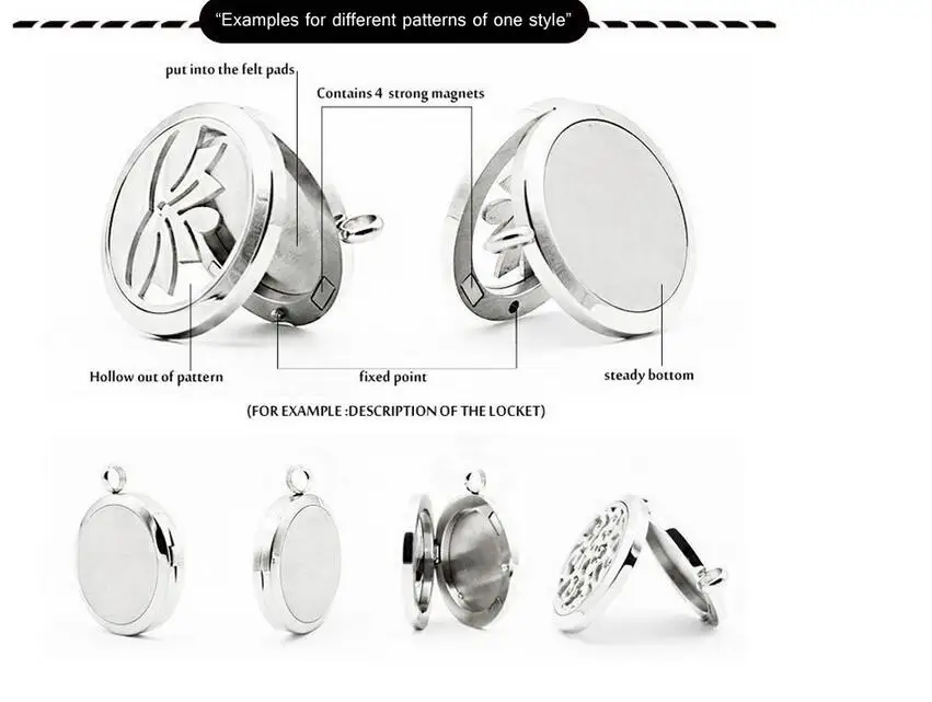 Серебряный медальон с перьями для ароматерапии кулон на ожерелье из нержавеющей