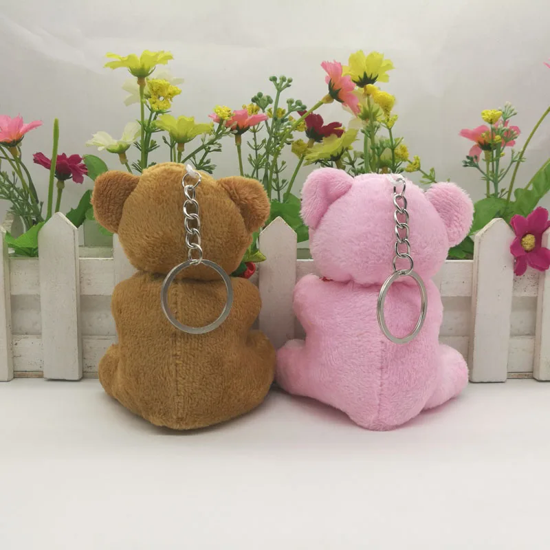 Оптовая продажа плюшевый медведь 9 см с надписью I love you heart and flower для свадьбы 24