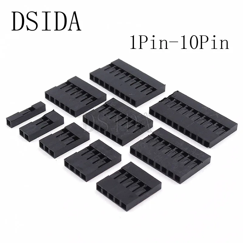 50 шт. Dupont пластиковый корпус 1Pin 2Pin 3Pin 4Pin 5Pin 6Pin 7Pin 8pin 9pin 10pin 2,54 мм Dupont разъем 1 P/2 P/3 P/4 P/5 P/6 P/7 P/ 8 P/9 P