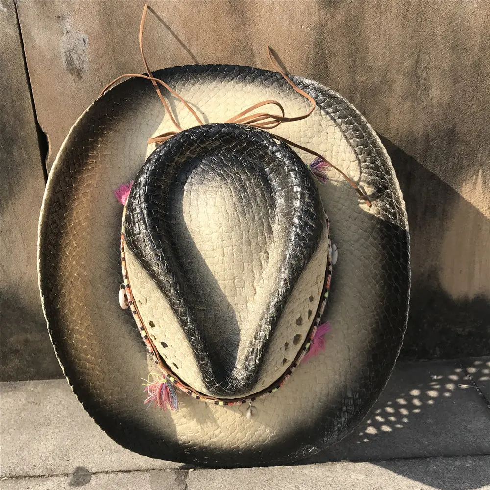 Летняя Женская Ковбойская шляпа с кисточками элегантная женская Sombrero Hombre |